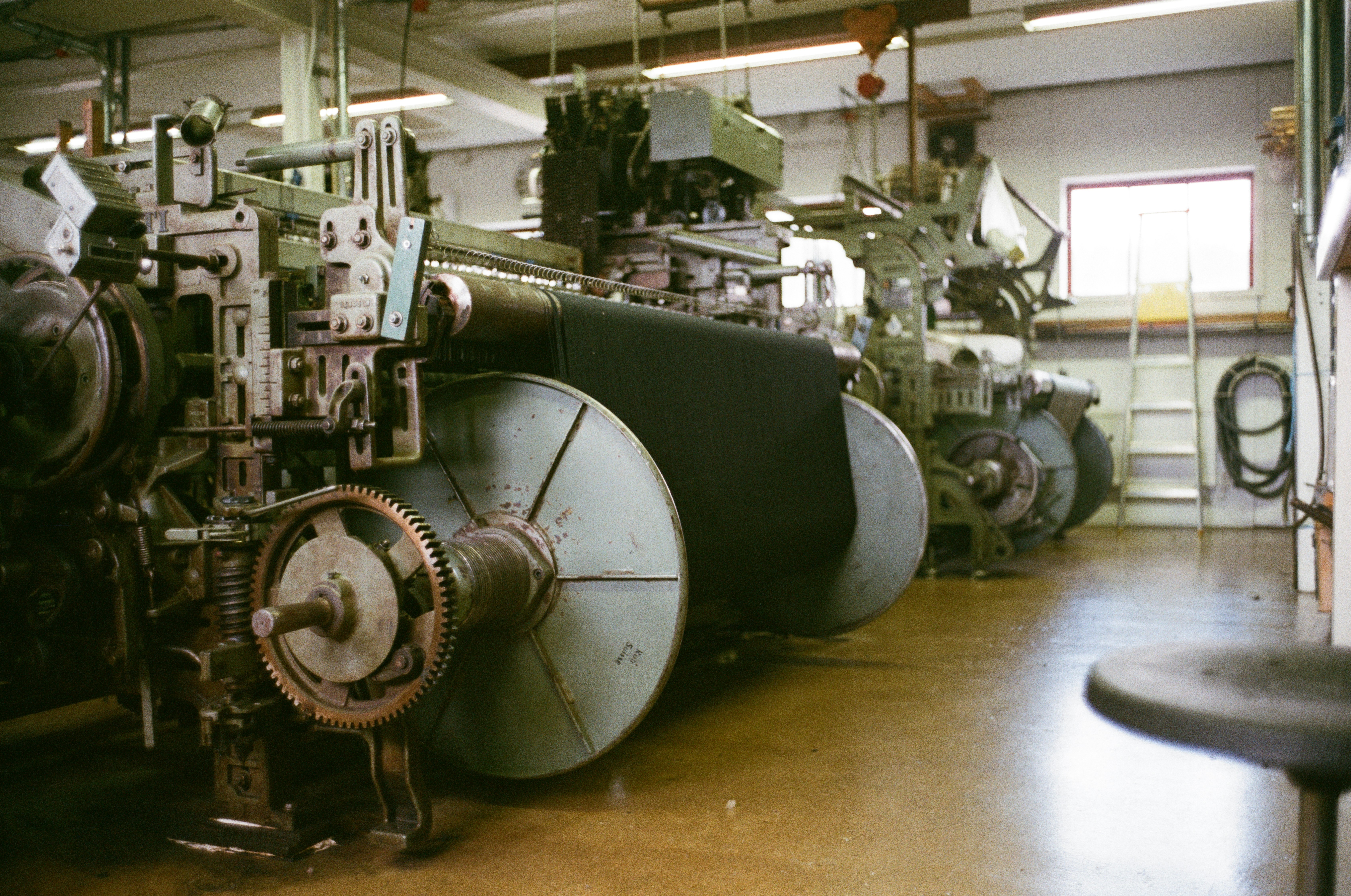 Fabric rolls in a textile factory